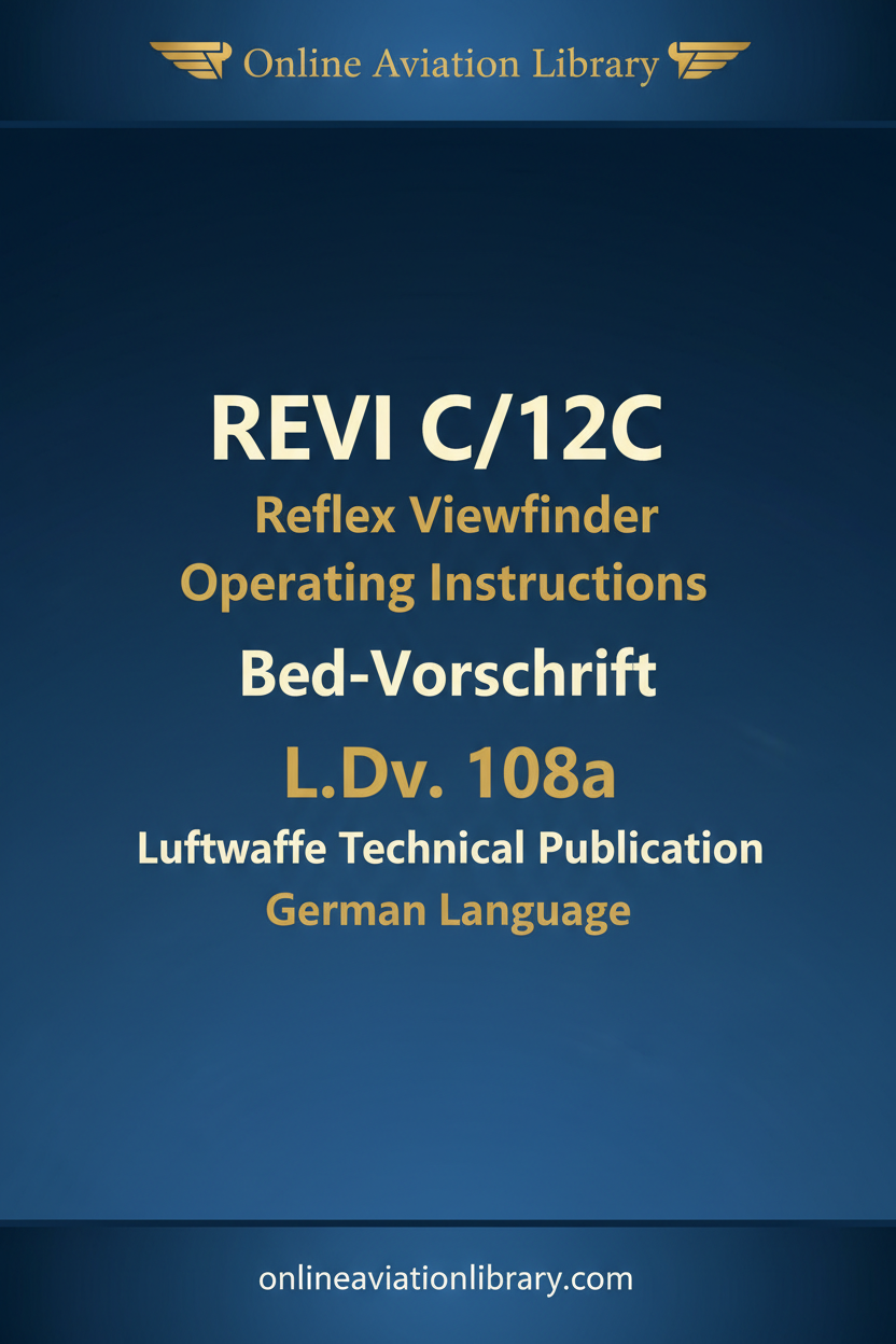 Revi C/12C Reflex Viewfinder Bed.-Vorschrift L.Dv. 108a cover page