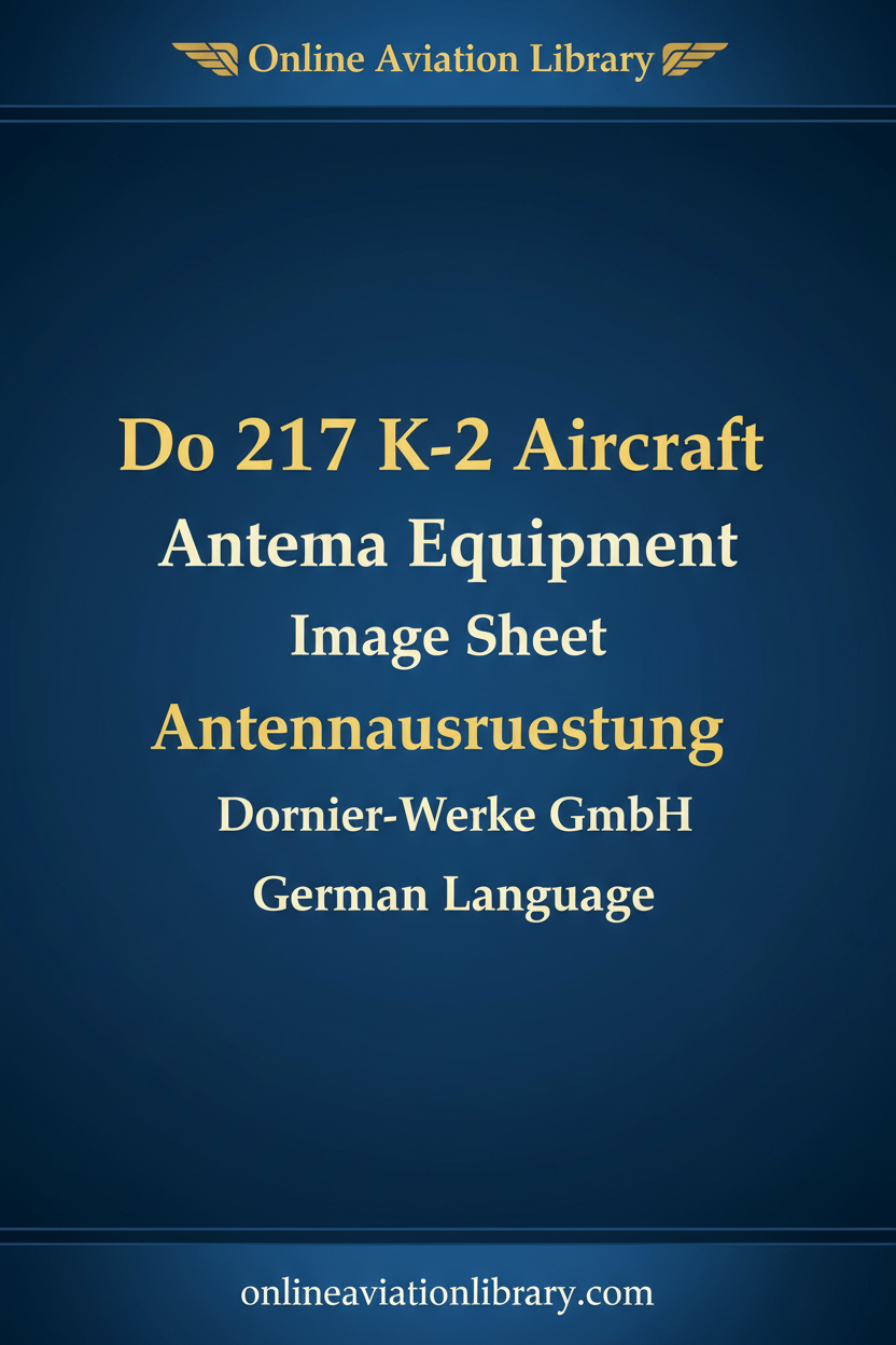 Do 217 K-2 Antenna Equipment Antennenausrüstung image sheet cover page