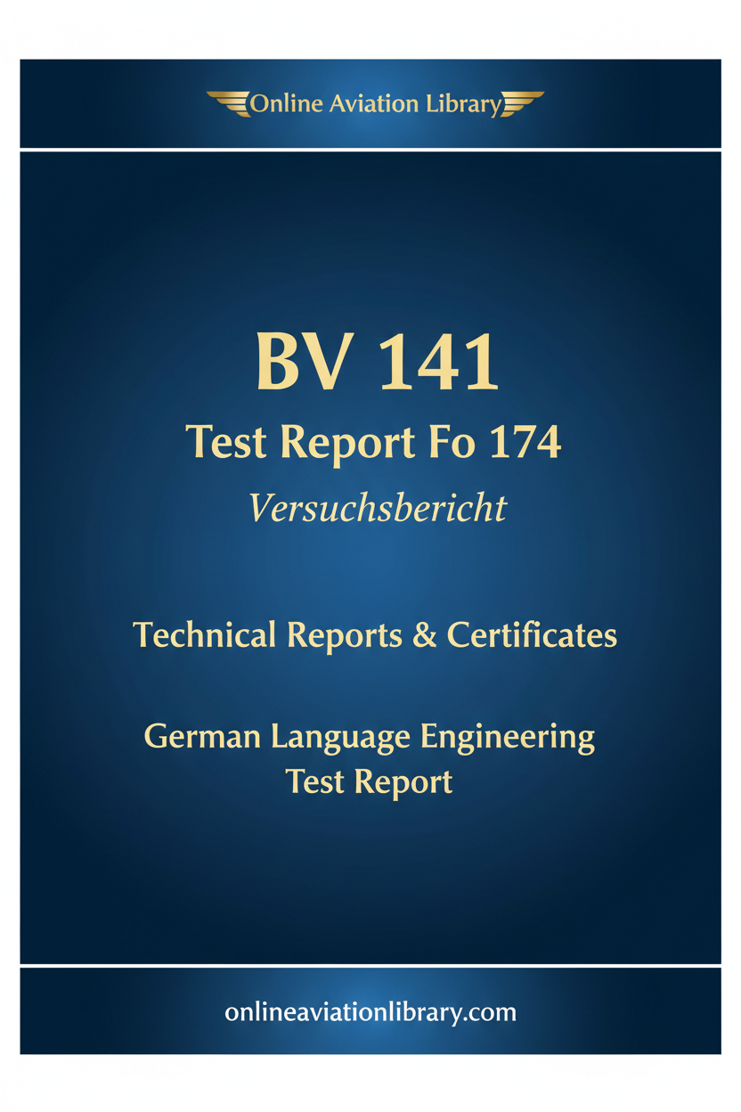 BV 141 Test Report Fo 174 cover page