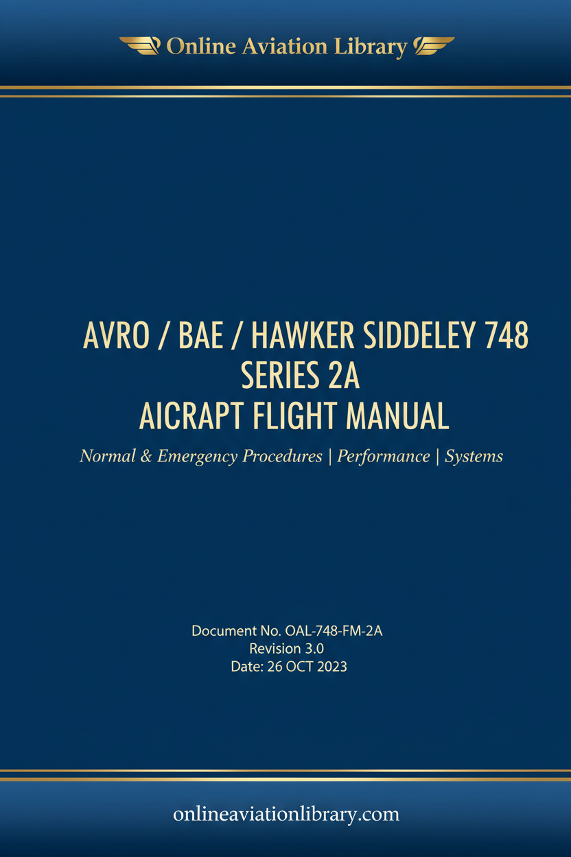 Avro Hawker Siddeley 748 Series 2A Aircraft Flight Manual cover page
