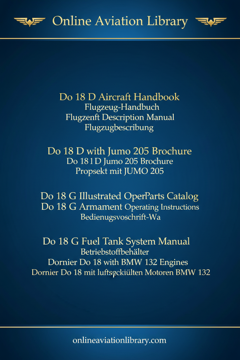 Dornier Do 18 manual collection cover page listing all 7 original German technical documents
