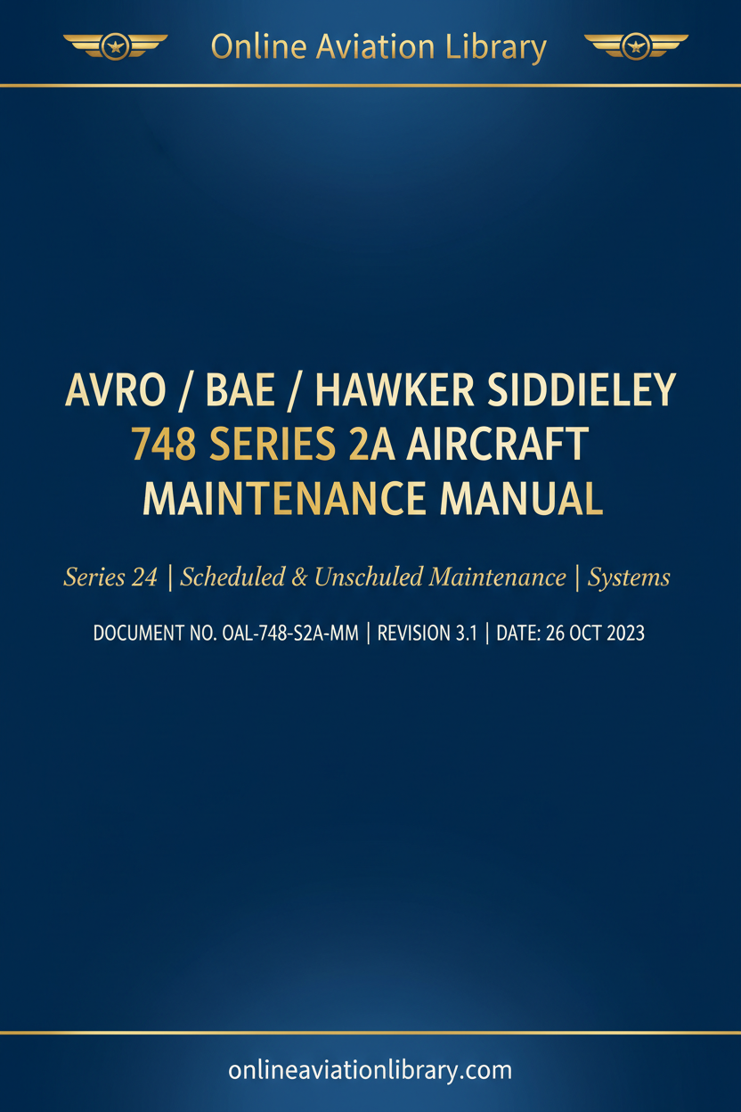 Avro Hawker Siddeley 748 Series 2A Aircraft Maintenance Manual cover page