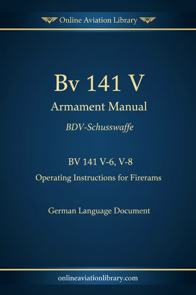 Bv 141 V Armament manual cover page