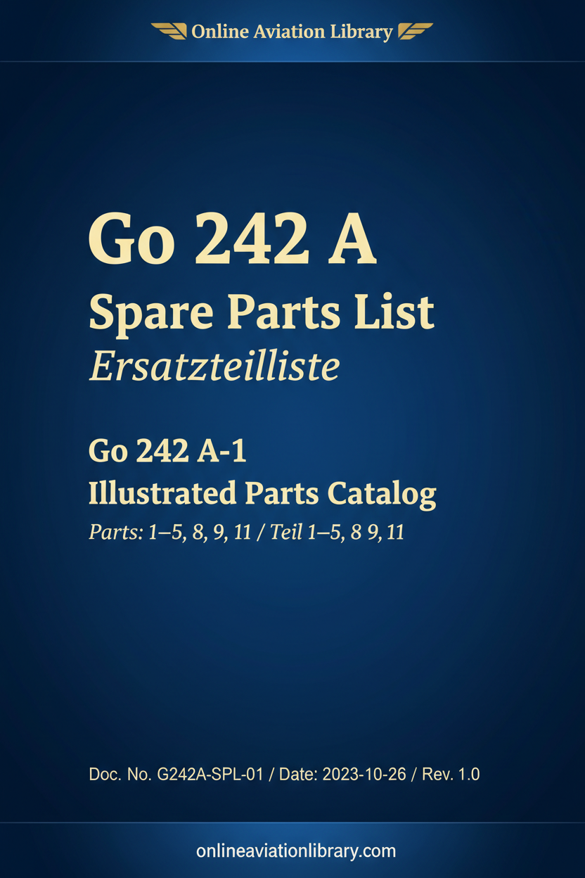 Go 242 A-1 Illustrated Parts Catalog Ersatzteilliste cover page