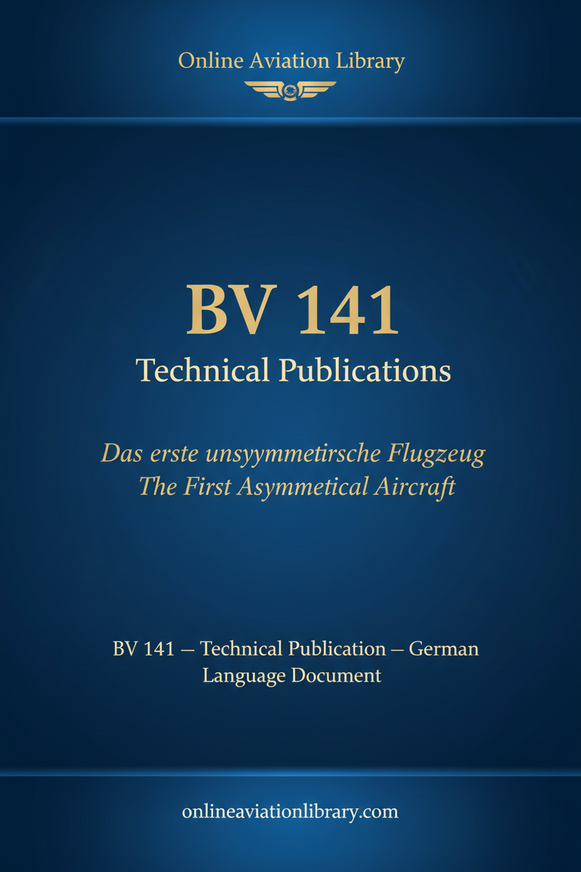 BV 141 Technical Publications cover page