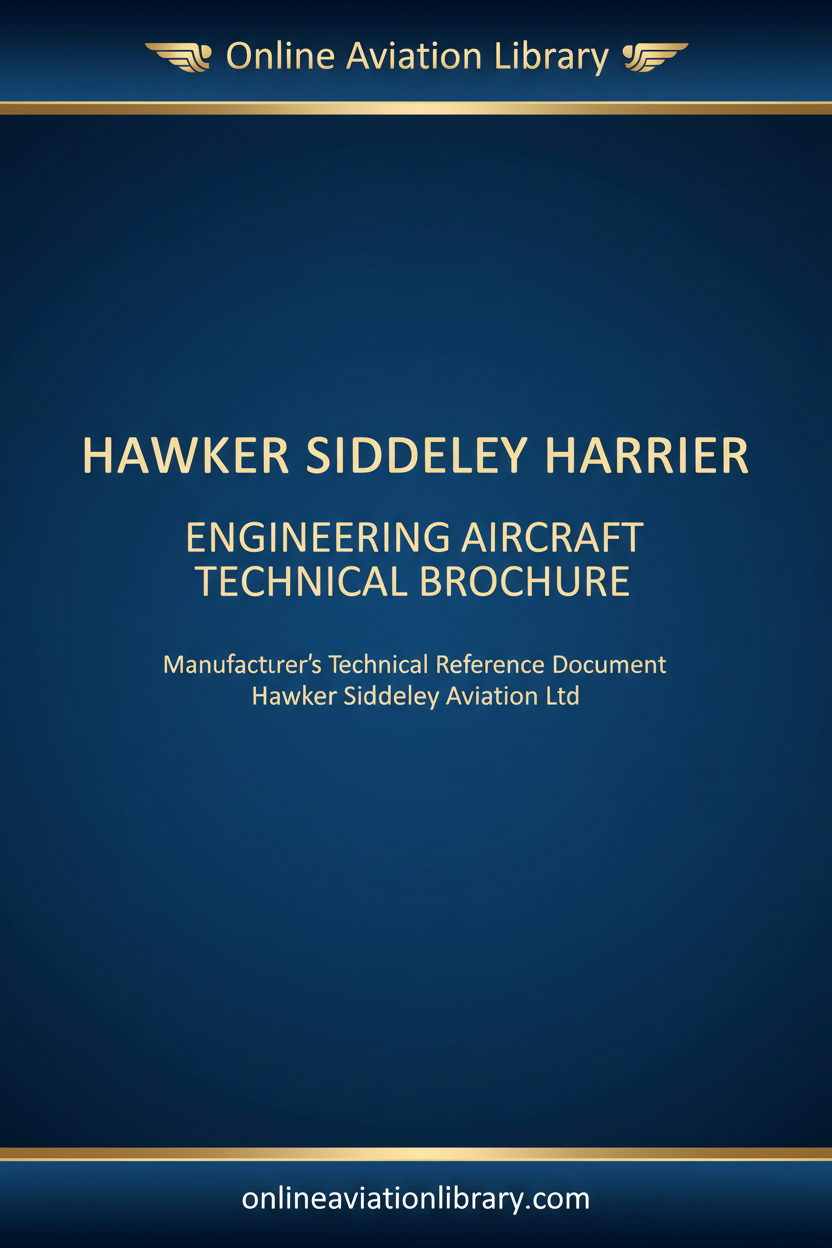 Hawker Siddeley Harrier Engineering Aircraft Technical Brochure