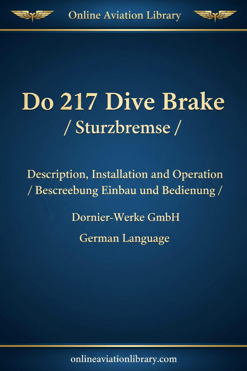 Do 217 Dive Brake Sturzbremse description installation operation cover page