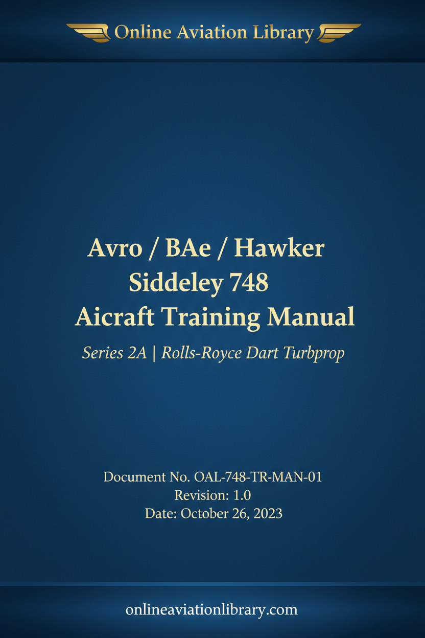 Avro Hawker Siddeley 748 Aircraft Training Manual cover page