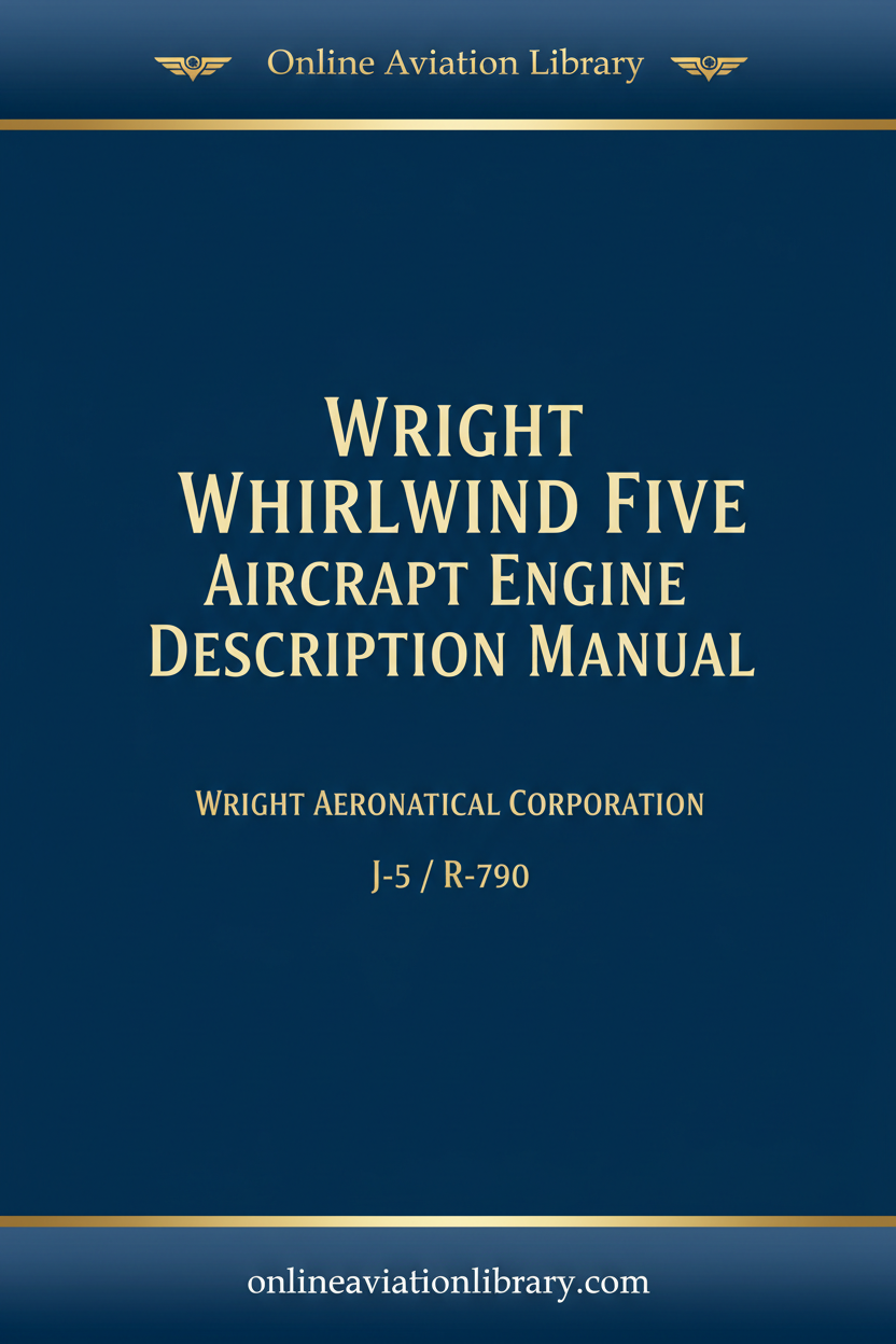 Wright Whirlwind Five Aircraft Engine Description Manual cover page