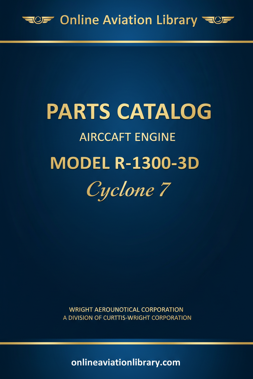 Wright R-1300-3D Cyclone 7 Aircraft Engine Parts Catalog Manual cover page