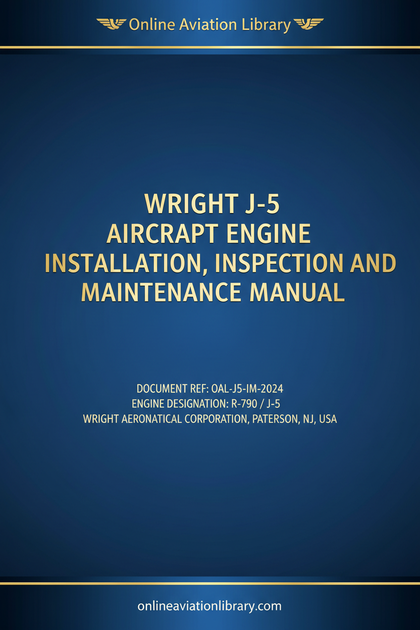 Wright J-5 Aircraft Engine Installation Inspection and Maintenance Manual cover page