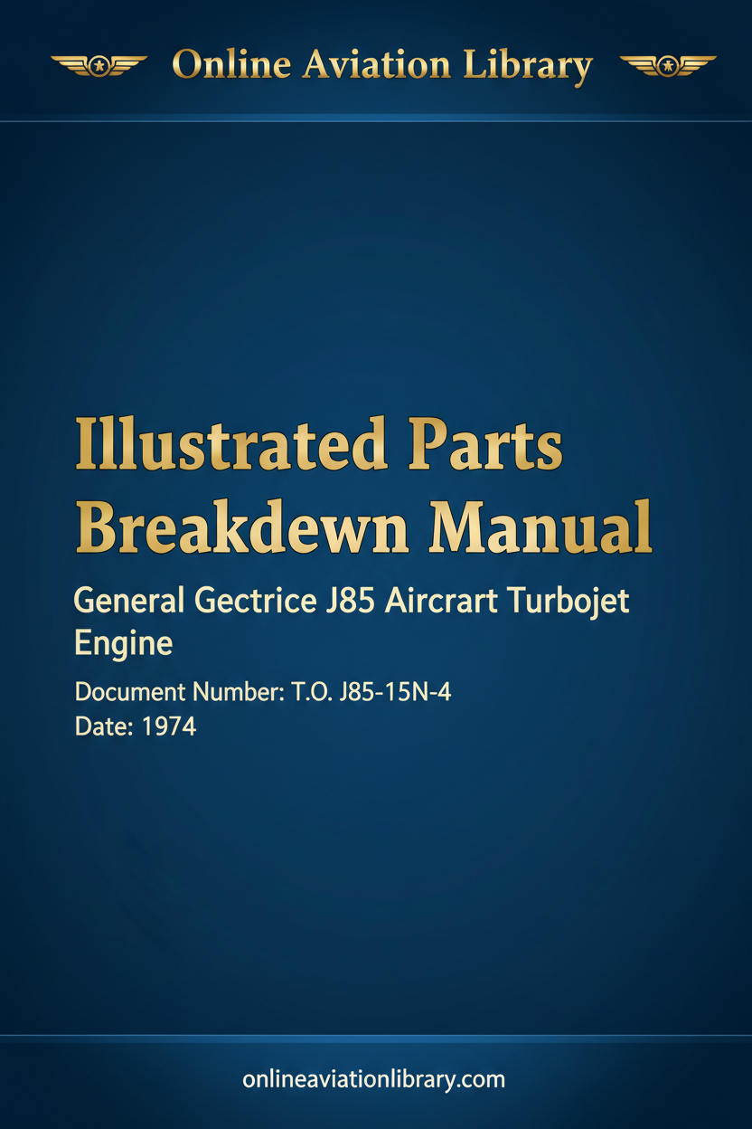 Cover Page — T.O. J85-15N-4 — J85 Illustrated Parts Breakdown — 1974