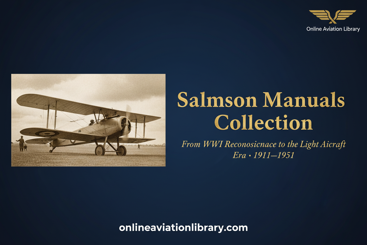 Salmson 2 A.2 WWI reconnaissance aircraft manuals collection banner - Online Aviation Library