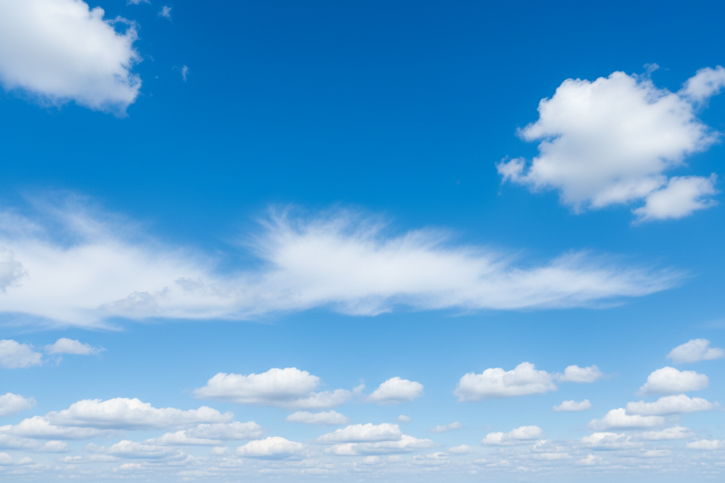 Light blue sky with soft white clouds — Tu-154M collection