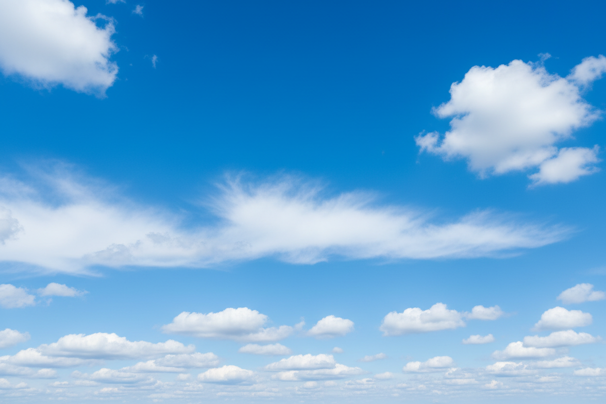 Light blue sky with soft white clouds — Tu-154M collection
