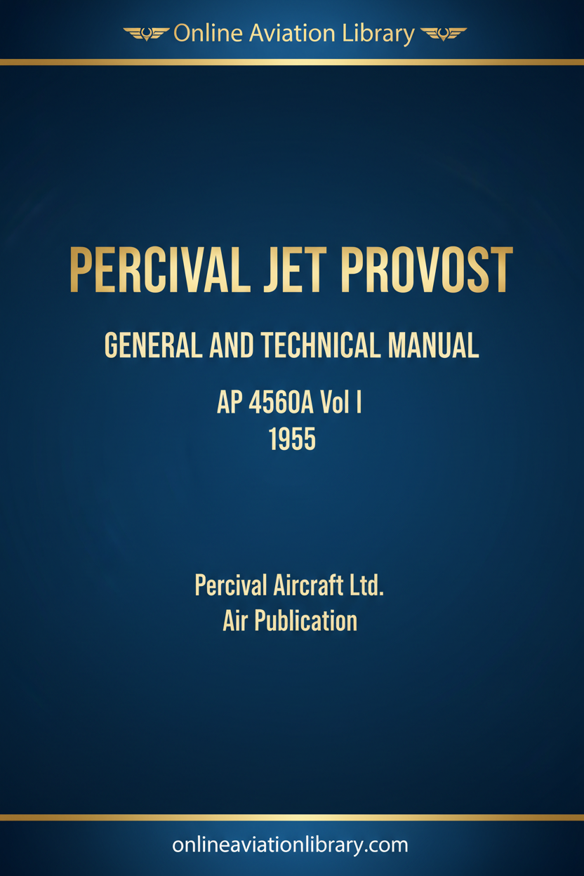 Percival Jet Provost General and Technical Manual AP 4560A Vol I 1955 cover page
