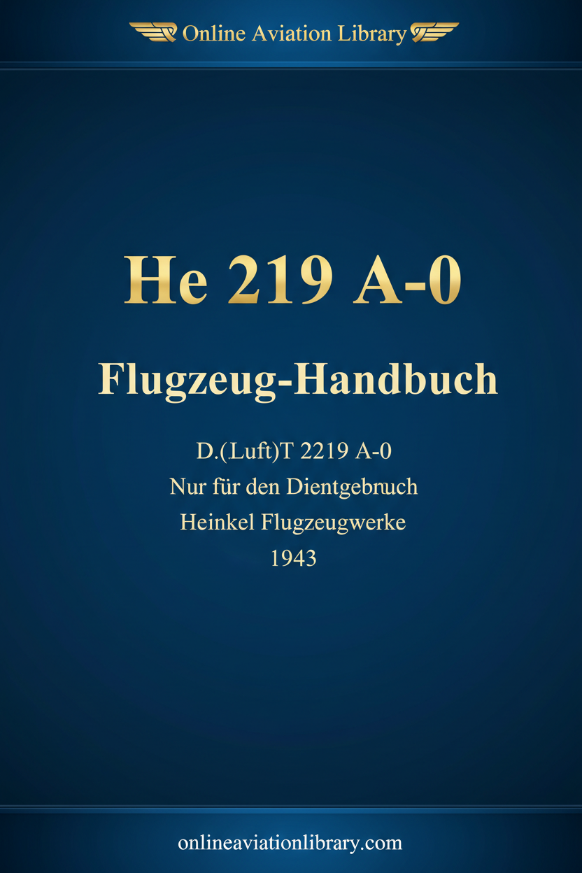 He 219 A-0 Flugzeug-Handbuch aircraft handbook cover page - Online Aviation Library