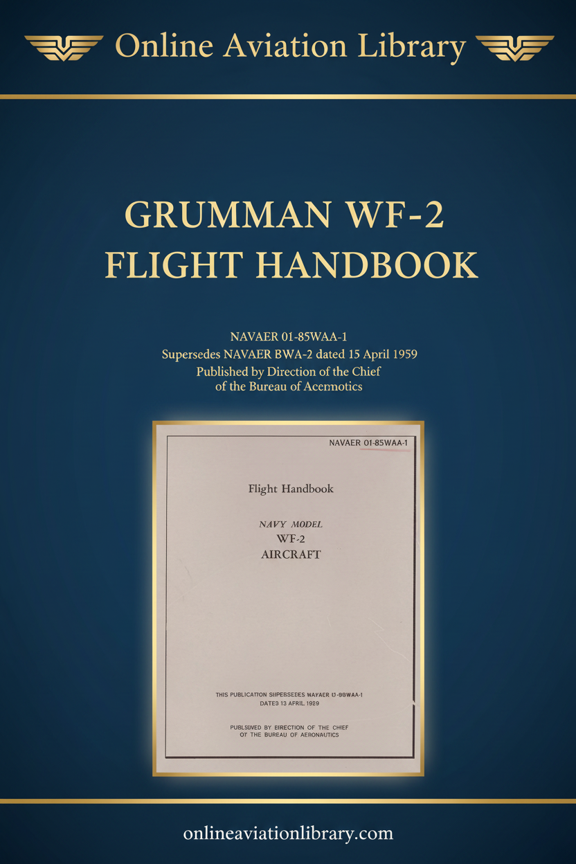 Grumman WF-2 Flight Handbook NAVAER 01-85WAA-1 OAL cover page