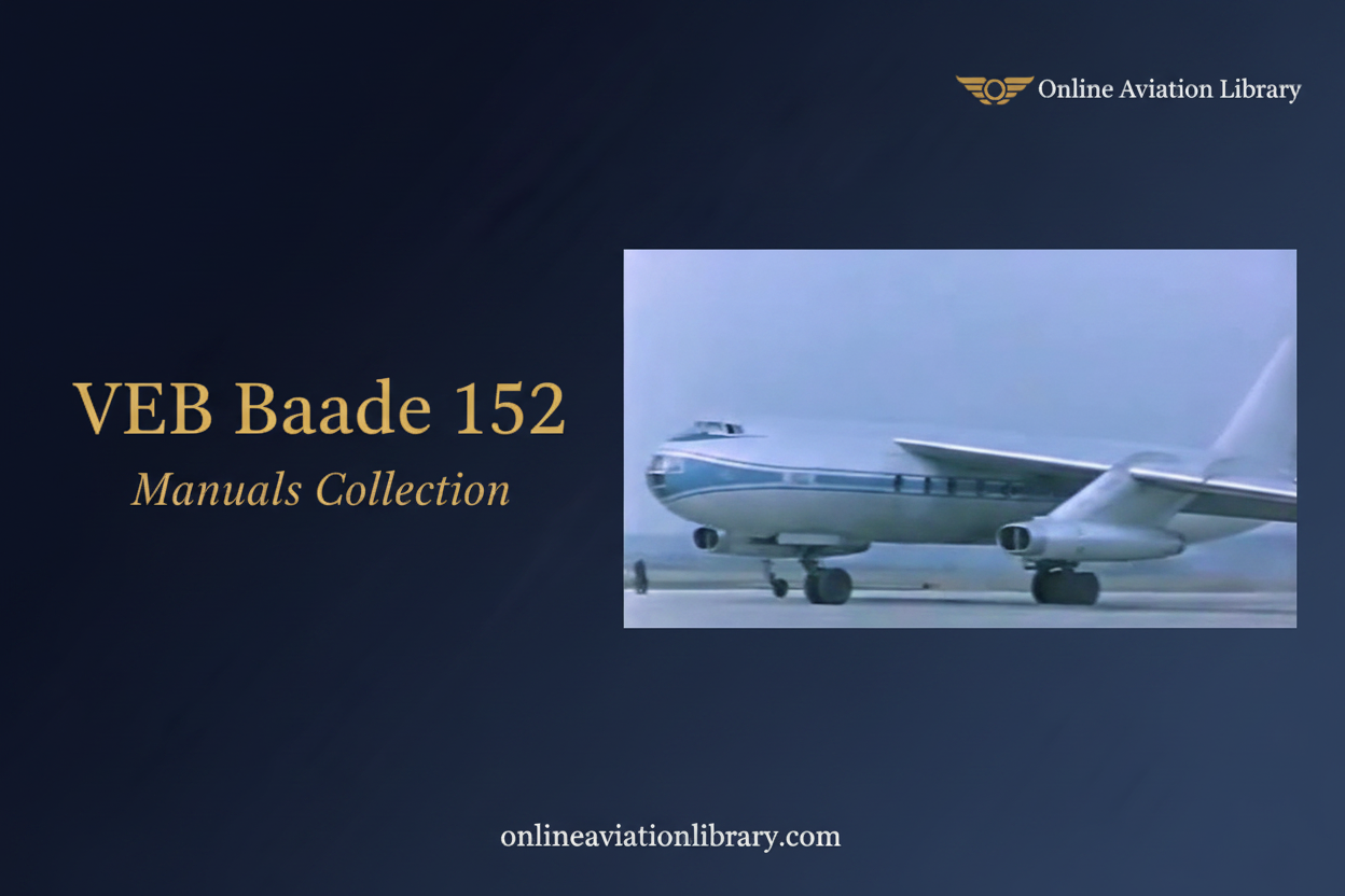 VEB Baade 152 taxiing on runway — Online Aviation Library banner