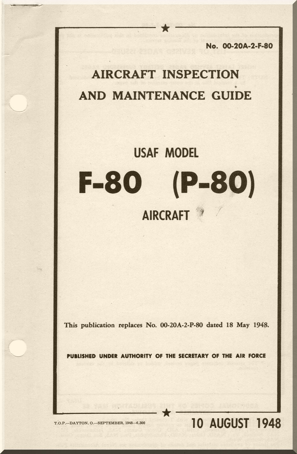 Lockheed P/F-80 Shooting Star Aircraft Manuals Collection - Digital Download