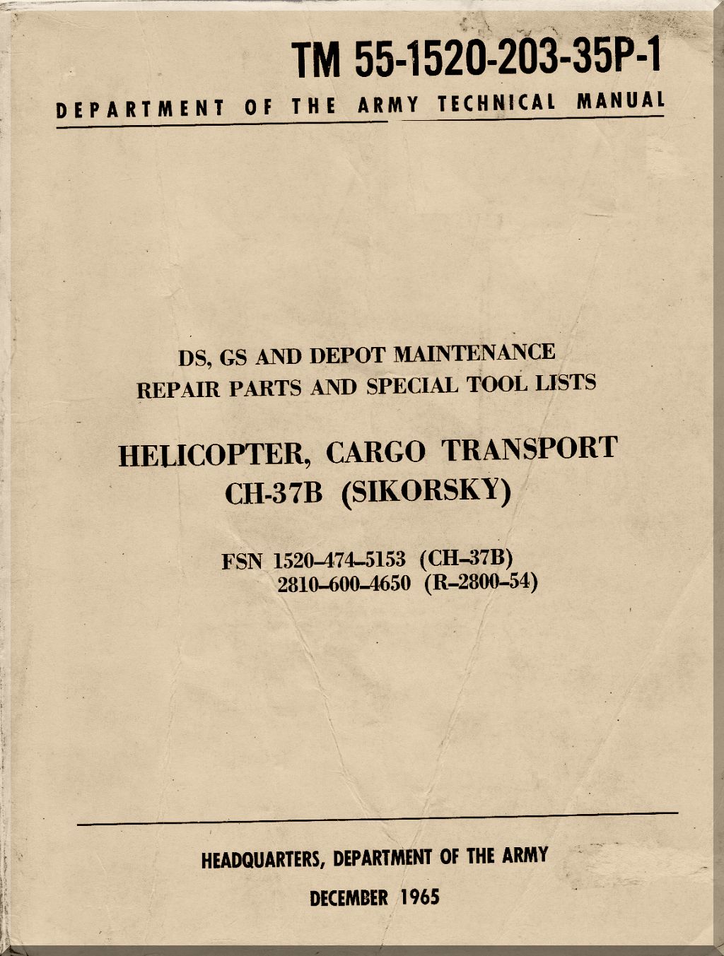 Sikorsky S-56 CH-37/ HR2S-1/ H-37 Mojave / Deuce Manuals Bundle - Download
