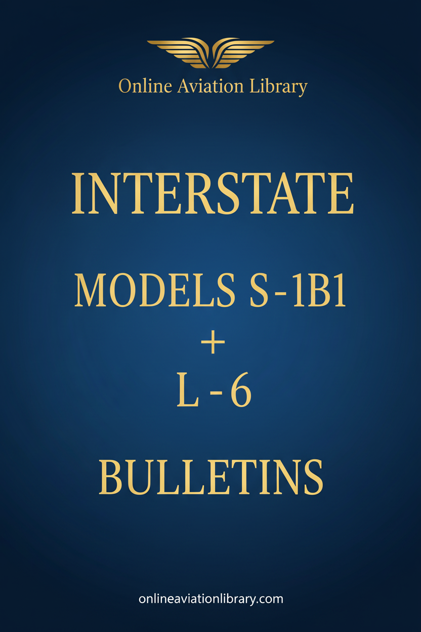 Interstate Models S-1B1 and L-6 Bulletins Standard Cover Page