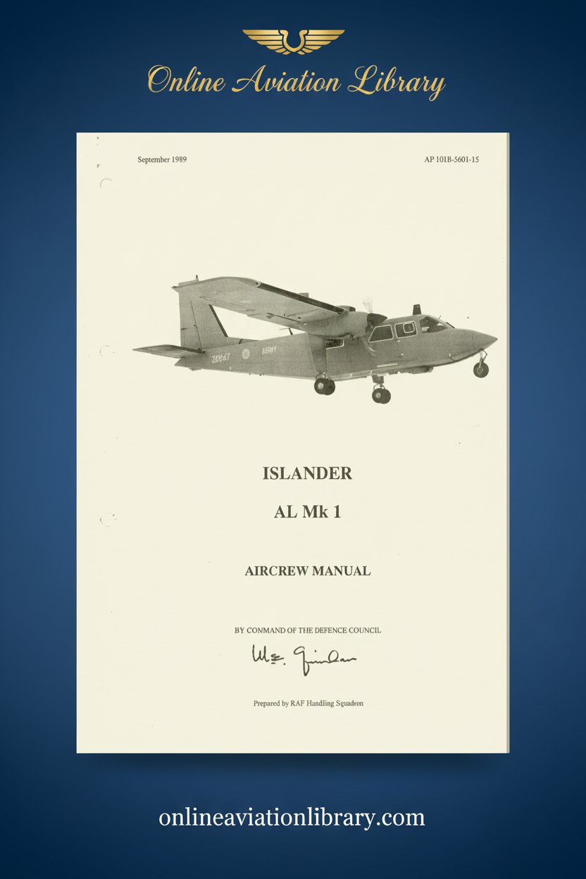 Islander AL Mk 1 Aircrew Manual Standard Cover Page