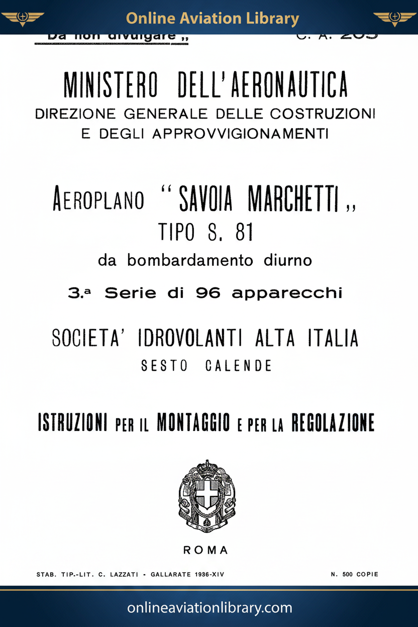 Istruzioni Montaggio 1936 SIAI Cover