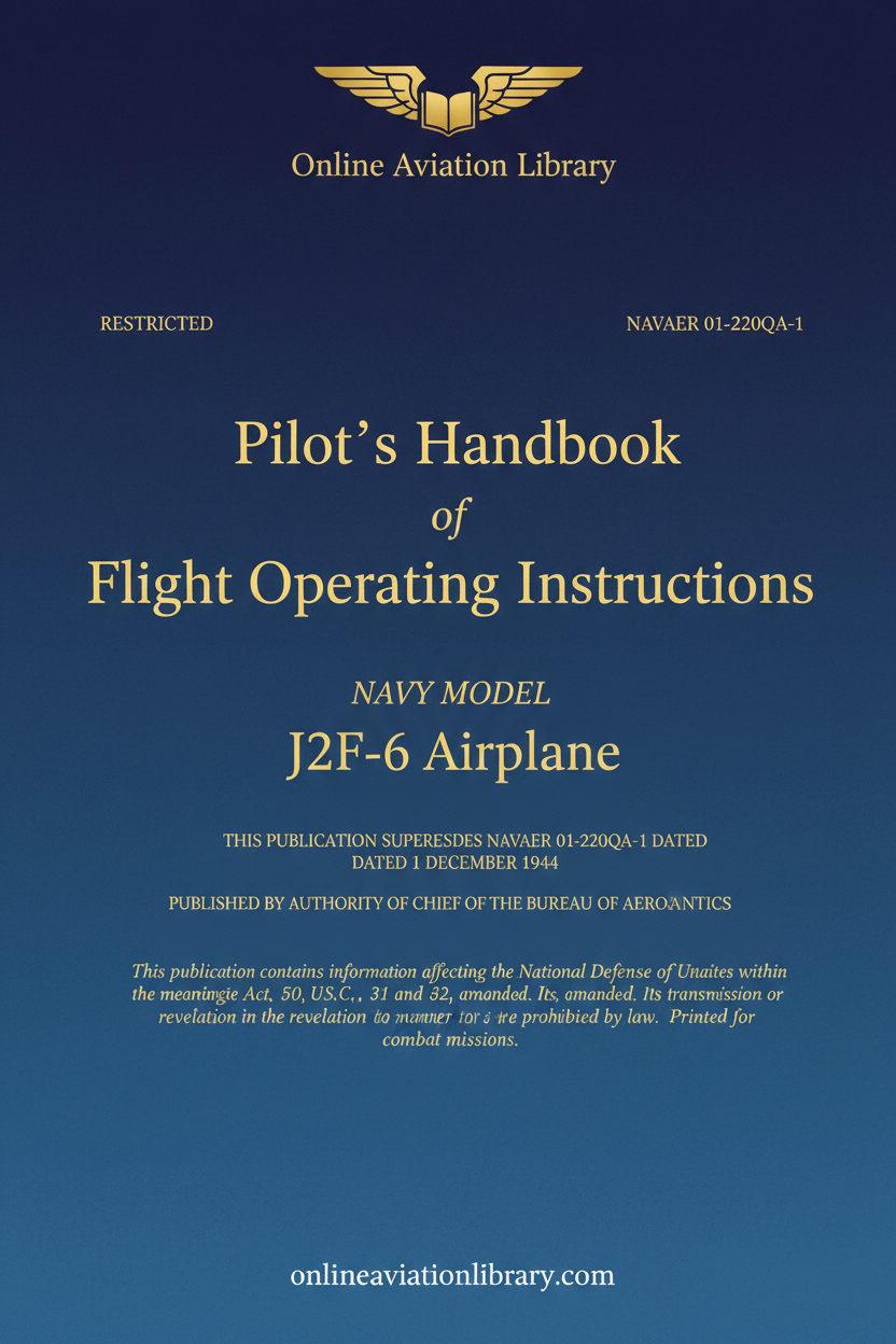 J2F-6 Pilot's Handbook Standard Cover Page - Full