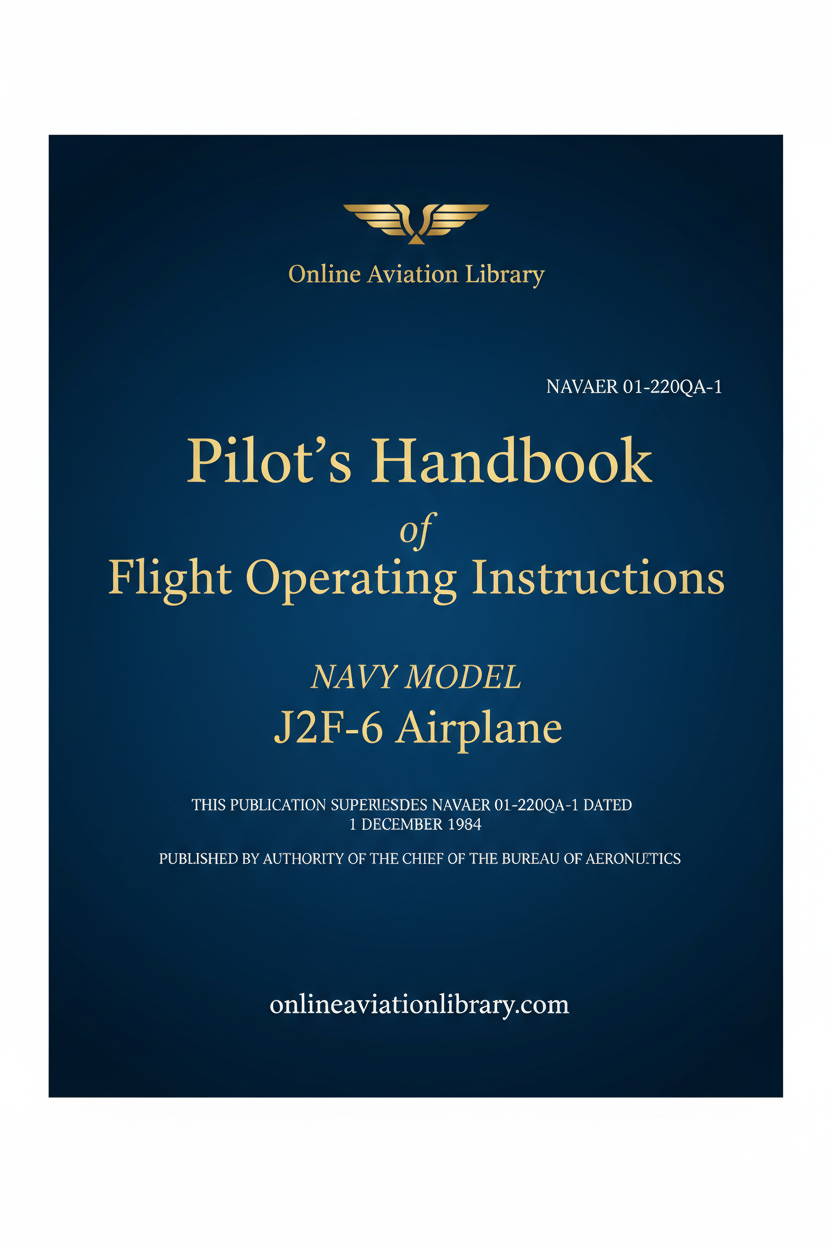 J2F-6 Pilot's Handbook Standard Cover Page