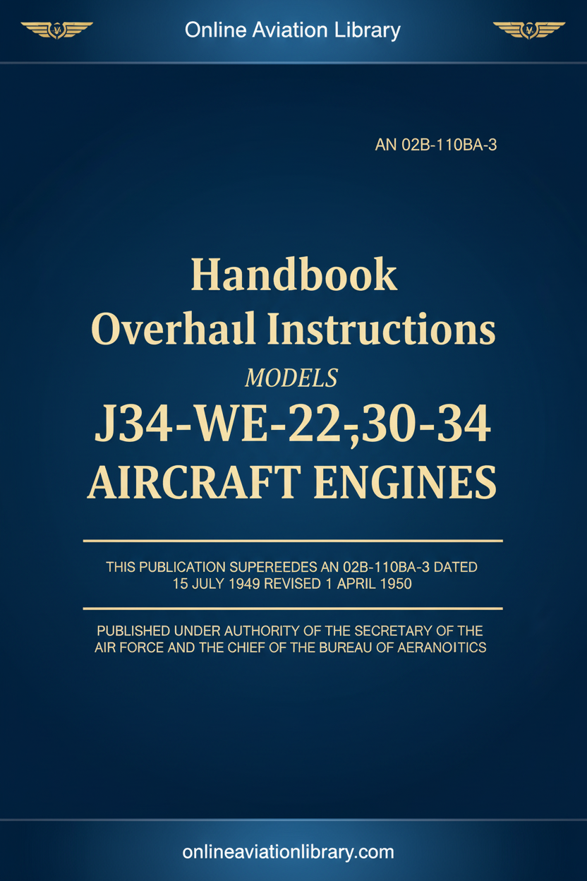 J34-WE-22-30-34 Overhaul Instructions Handbook - Cover Page Blue