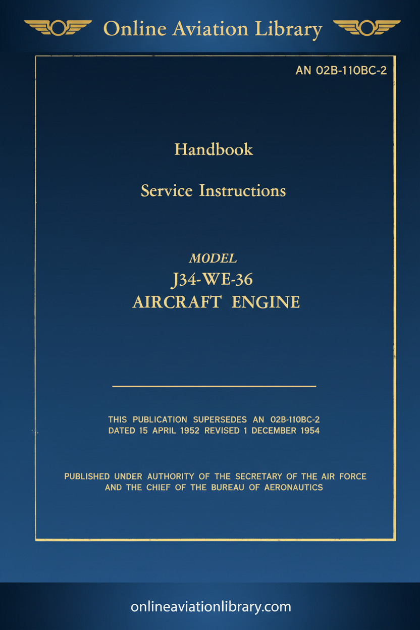 J34-WE-36 Service Instructions Handbook - Cover Page Blue