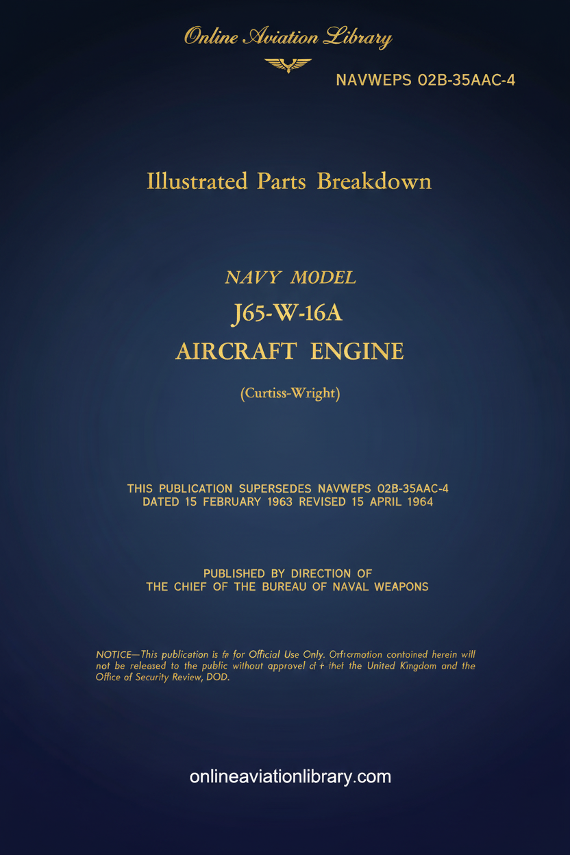 J65-W-16A Aircraft Engine Illustrated Parts Breakdown Cover Page