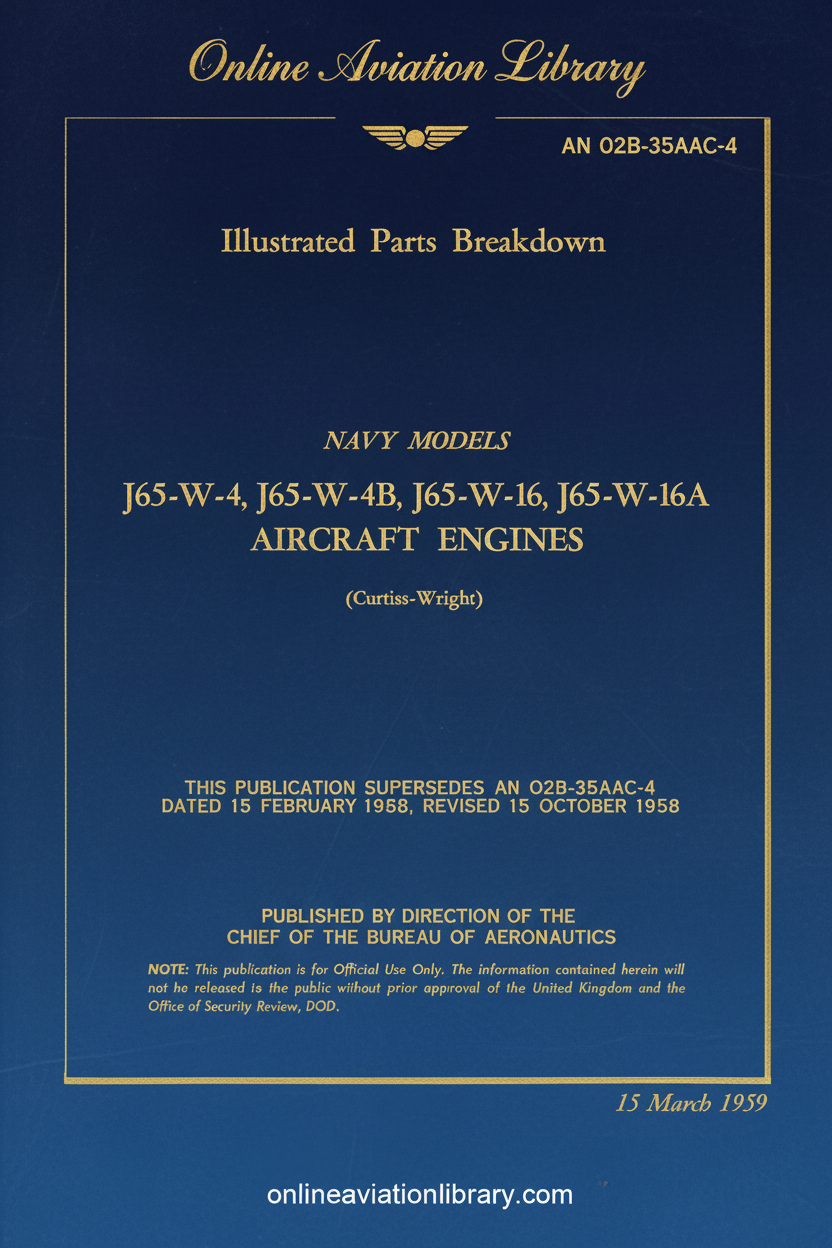 J65-W Series Aircraft Engines Illustrated Parts Breakdown Cover Page