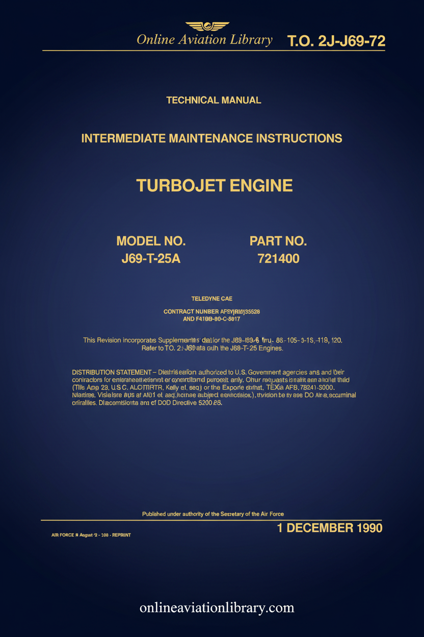 J69-T-25A Maintenance Manual Cover