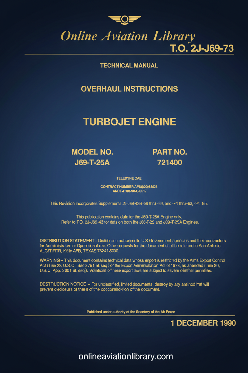 J69-T-25A Overhaul Manual Cover