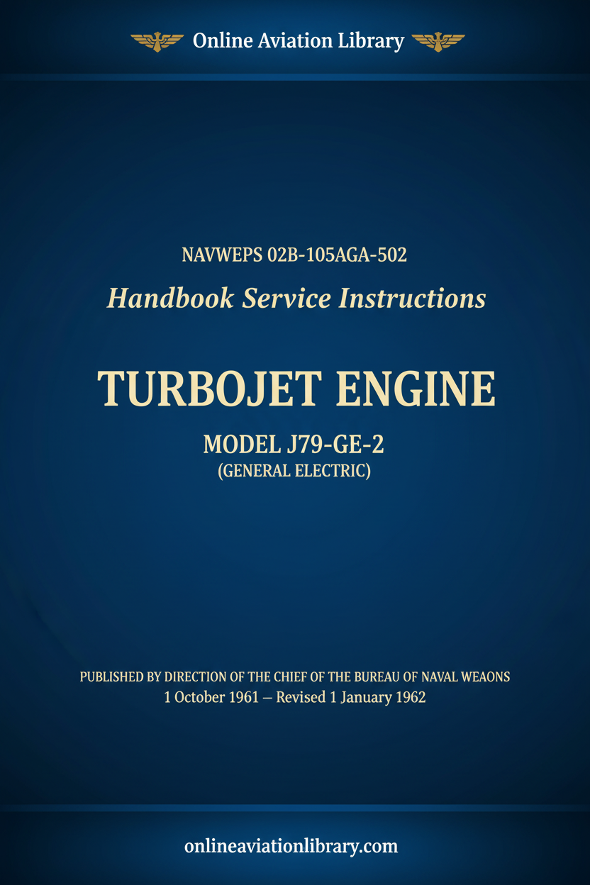 J79-GE-2 Handbook Service Instructions - Cover Page 1 Blue
