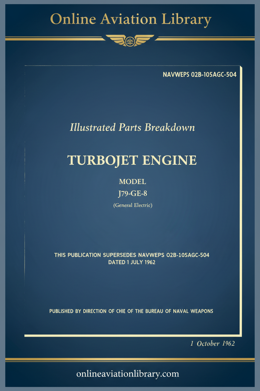 J79-GE-8 Illustrated Parts Breakdown - Cover Page 1 Blue