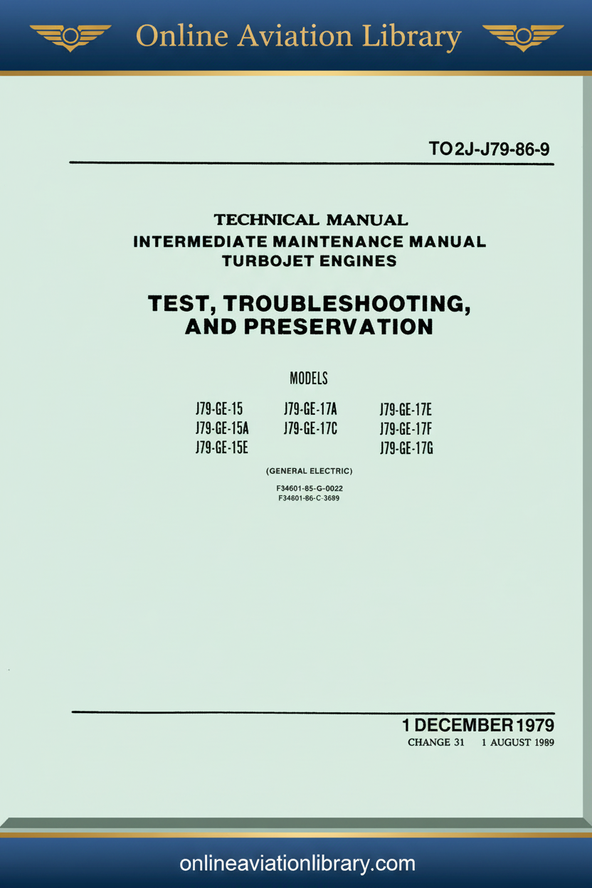 J79 Test Troubleshooting and Preservation Cover Page
