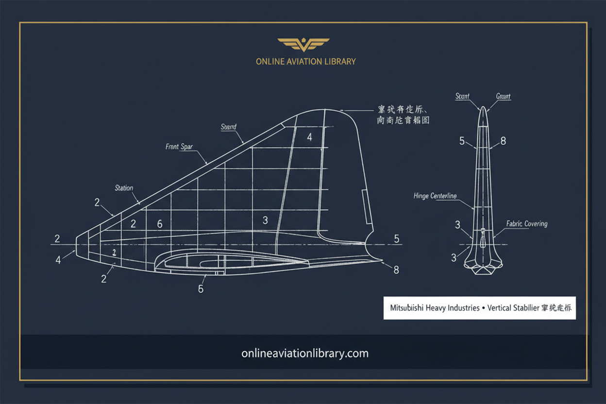 J8M — Vertical Stabiliser Blueprint Card