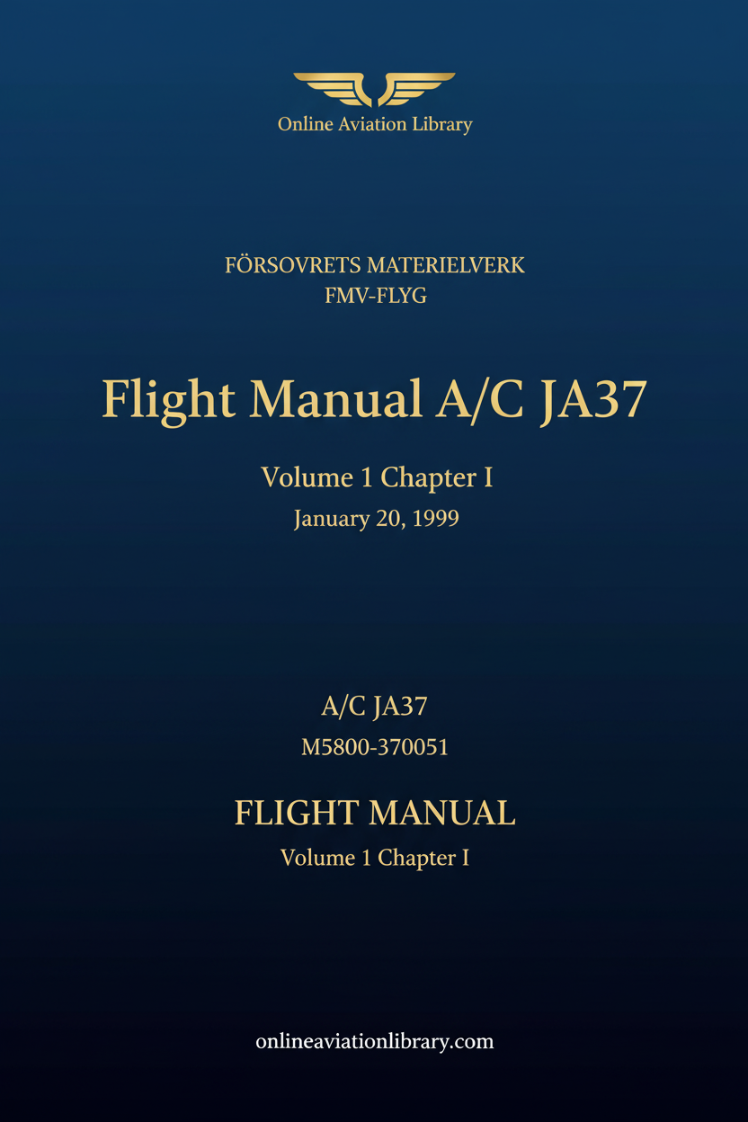 JA37 Flight Manual Standard Cover Page