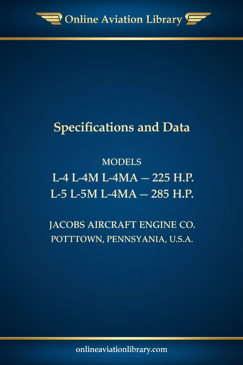 Jacobs L-4 L-5 Specifications and Data Cover