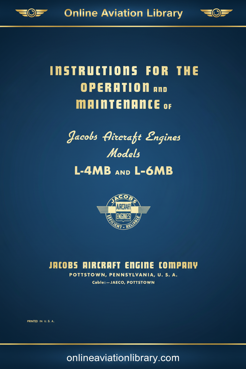 Jacobs L-4MB L-6MB Operation & Maintenance Cover