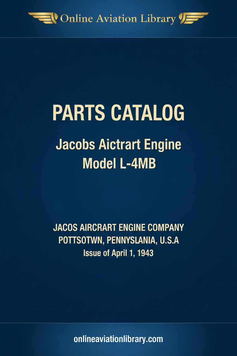 Jacobs L-4MB Parts Catalog Cover