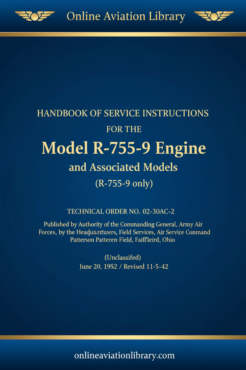 Jacobs R-755-9 Handbook of Service Instructions Cover