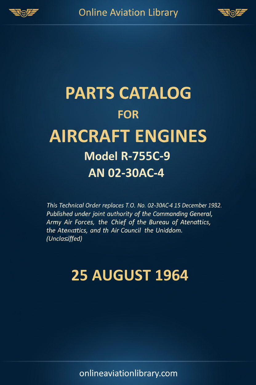 Jacobs R-755-9 Parts Catalog Cover