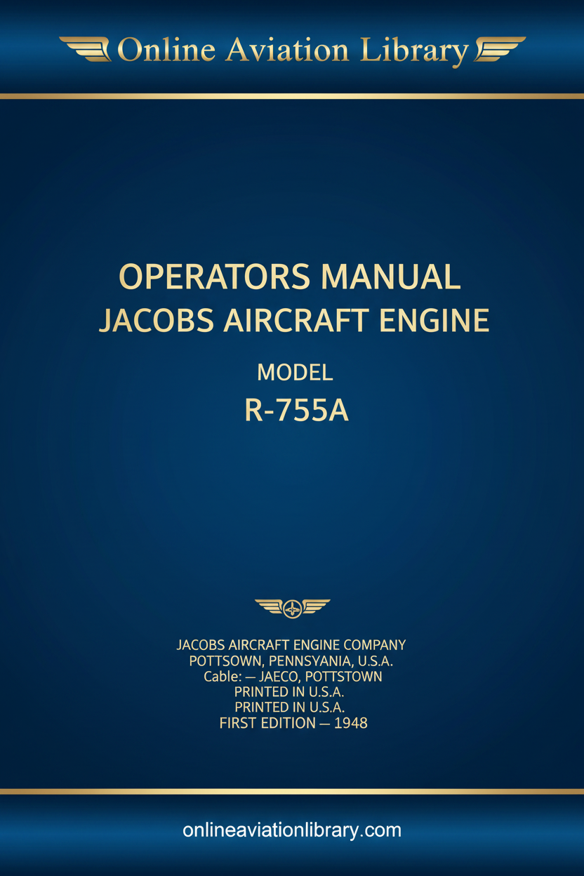 Jacobs R-755A Operators Manual Cover — clean copy