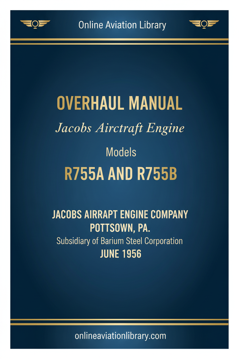 Jacobs R755A R755B Overhaul Manual Cover