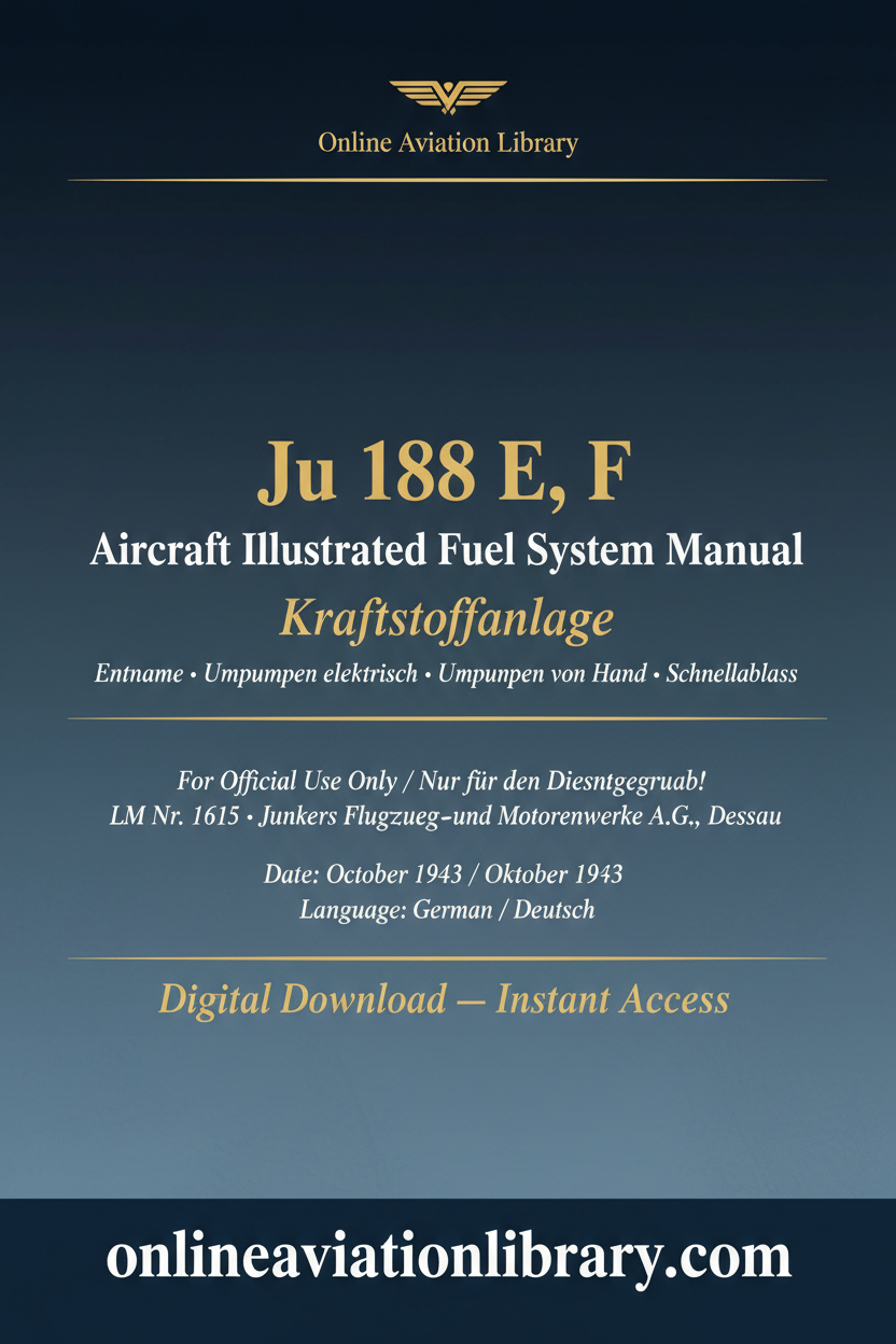 Ju 188 E,F Kraftstoffanlage Cover