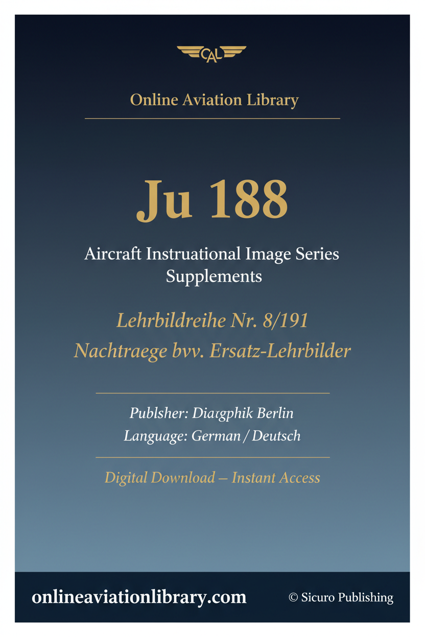 Ju 188 Lehrbildreihe Nachträge Cover Page